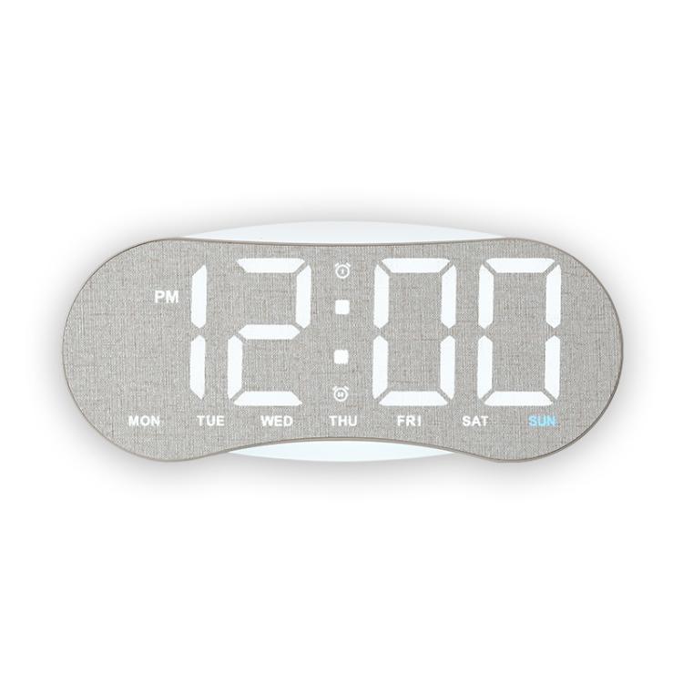 Orologio da parete digitale a LED curvo con ampio display, orologio da scrivania con luce notturna ambientale, indicazione di giorno, data e temperatura, dimmerabile, ideale per camera da letto e ufficio.