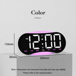 Orologio da parete digitale a LED curvo con ampio display, orologio da scrivania con luce notturna ambientale, indicazione di giorno, data e temperatura, dimmerabile, ideale per camera da letto e ufficio.