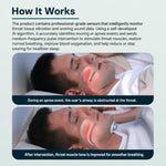 SNORE CIRCLE Dispositivo intelligente anti-russamento indossabile TENS ed EMA per bloccare il russare in gola con monitoraggio tramite app, aiuto per il sonno per adulti, YA4300