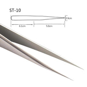 Pinzette antistatiche in acciaio inossidabile per la riparazione di telefoni, pinzette multiuso per la raccolta di gioielli e la pulizia di nidi di uccelli, ST-10, ST-11, ST-12, ST-13, ST-14, ST-15, ST-16, ST-17, ST-18