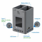 Caricabatterie doppio YX da 100 W con schermo LCD a colori per DJI Mini 5/4/3 Pro Smart Flight Battery Charging Hub, Mini Color Two-Way 100W
