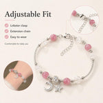 Bracciale da donna con perline di quarzo a forma di fragola, luna e stella, accessorio con frange squisito.