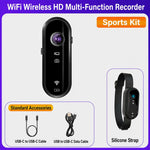 Mini action camera magnetica 1080P, videocamera indossabile con app Wi-Fi e stabilizzazione elettronica dell'immagine (EIS)., Meeting Kit, Sports Kit, Cycling Kit, Car Kit