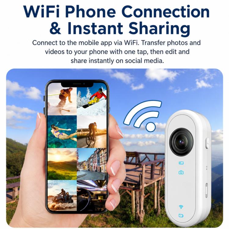 Mini action camera magnetica 1080P, videocamera indossabile con app Wi-Fi e stabilizzazione elettronica dell'immagine (EIS)., Meeting Kit, Sports Kit, Cycling Kit, Car Kit