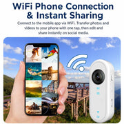 Mini action camera magnetica 1080P con Wi-Fi e stabilizzazione EI