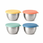 LsCook Set di 4 mini contenitori portatili per salse e condimenti in acciaio inox 304 da 80 ml con coperchio, a forma di orso.