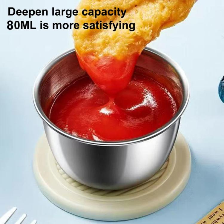 LsCook Set di 4 mini contenitori portatili per salse e condimenti in acciaio inox 304 da 80 ml con coperchio, a forma di orso.