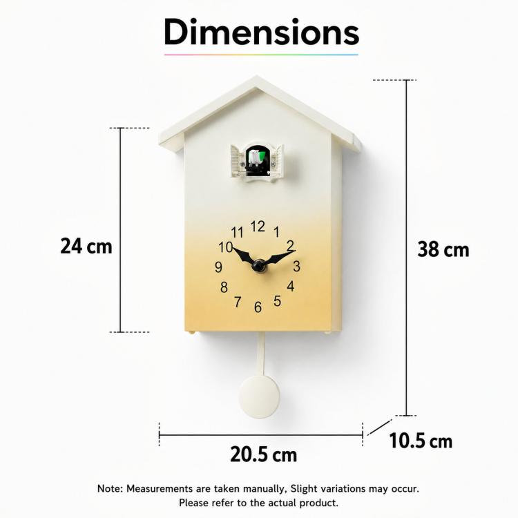 Orologio a cucù moderno per bambini, a forma di casetta, con suoneria di uccellini, silenzioso e senza ticchettio, ideale da appendere in soggiorno o in camera da letto.