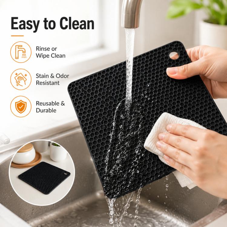 Tappetino da tavola in silicone a nido d'ape LsCook, isolante, antiscivolo e impermeabile., No. 7 Square
