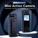 Videocamera indossabile HD da 1,3 pollici con obiettivo girevole a 180 gradi, ideale per lo sport e le riprese d'azione., 1080P, 2K