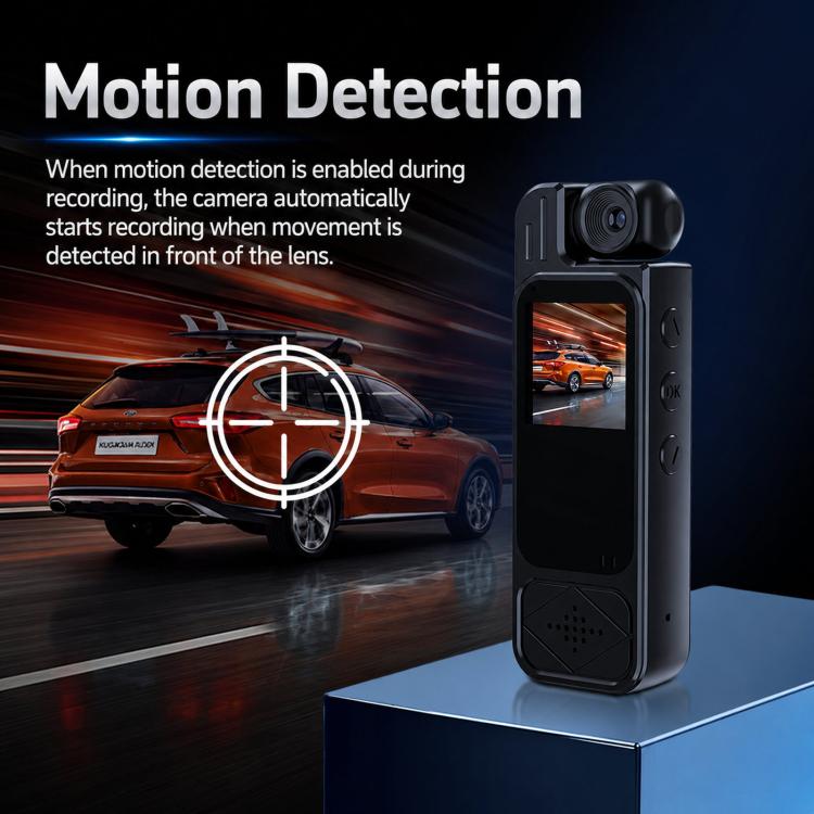 Videocamera indossabile HD da 1,3 pollici con obiettivo girevole a 180 gradi, ideale per lo sport e le riprese d'azione., 1080P, 2K
