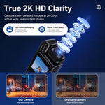Videocamera indossabile HD da 1,3 pollici con obiettivo girevole a 180 gradi, ideale per lo sport e le riprese d'azione., 1080P, 2K