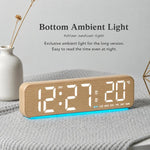 Orologio da scrivania digitale a LED moderno con indicazione di temperatura e data, sveglia silenziosa con doppio allarme., 5801 Yellow Wood Grain, 5801 Grey Fabric, 5802 Yellow Wood Grain, 5802 Grey Fabric