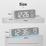 Orologio da scrivania digitale a LED moderno con indicazione di temperatura e data, sveglia silenziosa con doppio allarme., 5801 Yellow Wood Grain, 5801 Grey Fabric, 5802 Yellow Wood Grain, 5802 Grey Fabric