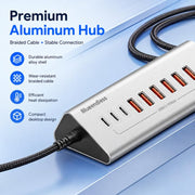 Splitter USB Type-C 10 Gbps con hub e cavo intrecciato