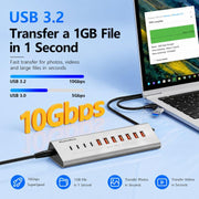 Splitter USB Type-C 10 Gbps con hub e cavo intrecciato