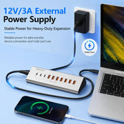 Splitter USB Type-C 10 Gbps con hub e cavo intrecciato