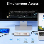 Splitter USB Type-C 10 Gbps con hub e cavo intrecciato