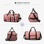 Borsa sportiva convertibile in 3 modi con scomparto per scarpe, zaino da viaggio resistente all'acqua con tasca impermeabile per uomo e donna