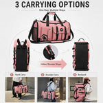Borsa sportiva convertibile in 3 modi con scomparto per scarpe, zaino da viaggio resistente all'acqua con tasca impermeabile per uomo e donna
