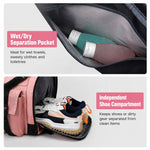 Borsa sportiva convertibile in 3 modi con scomparto per scarpe, zaino da viaggio resistente all'acqua con tasca impermeabile per uomo e donna