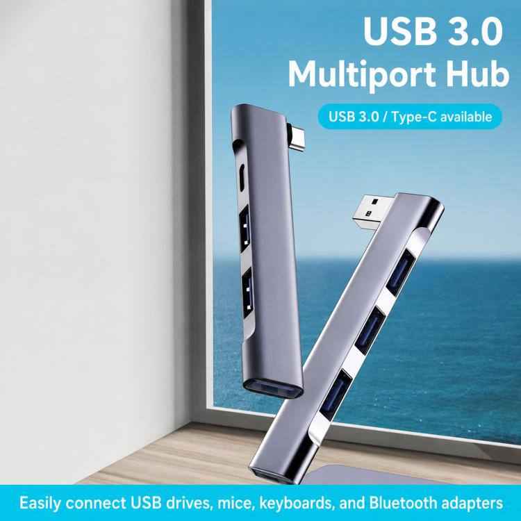 Splitter USB 4 in 1 con porte USB 2.0, 3.0 e Type-C