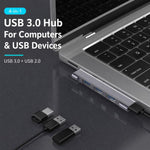Splitter USB 4 in 1 con porte USB 2.0, 3.0 e Type-C