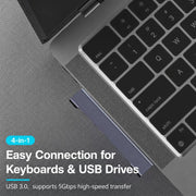 Splitter USB 4 in 1 con porte USB 2.0, 3.0 e Type-C