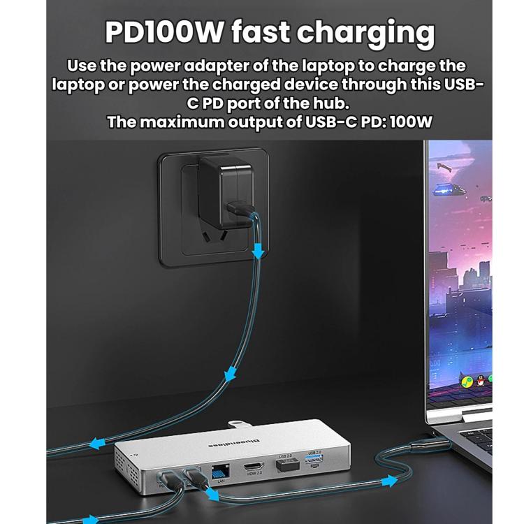 Docking station Blueendless 14 in 1 con USB-C e HDMI 4K
