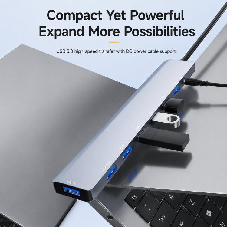 Hub USB 3.0 a 7 porte in lega di alluminio con alimentatore DC