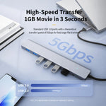 Hub USB 3.0 a 7 porte in lega di alluminio con alimentatore DC
