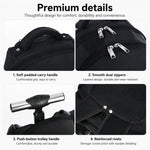 Zaino con ruote da 20 pollici per viaggi, zaino per laptop con ruote e cinghie nascoste, trolley da cabina per lavoro e scuola.