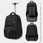 Zaino con ruote FUGUILAI da 18 pollici con lucchetto a combinazione, convertibile in zaino per laptop con ruote silenziose adatte a tutti i terreni., 8812   Black
