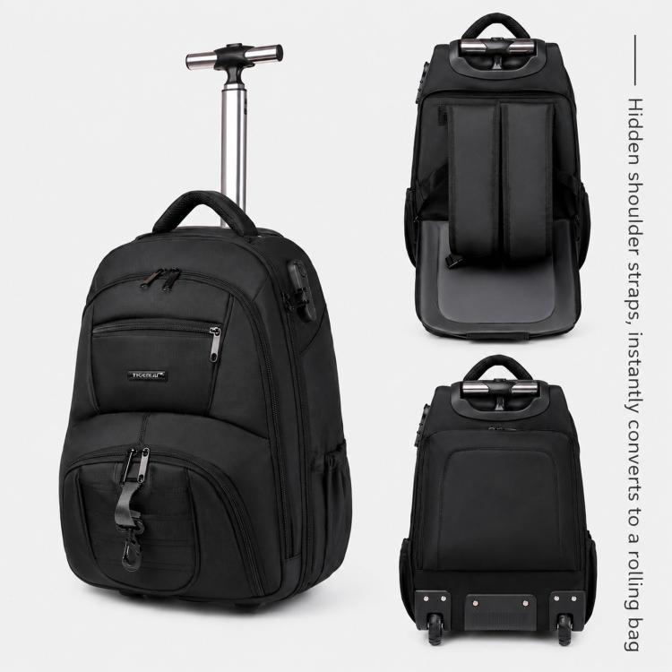 Zaino con ruote FUGUILAI da 18 pollici con lucchetto a combinazione, convertibile in zaino per laptop con ruote silenziose adatte a tutti i terreni., 8812   Black