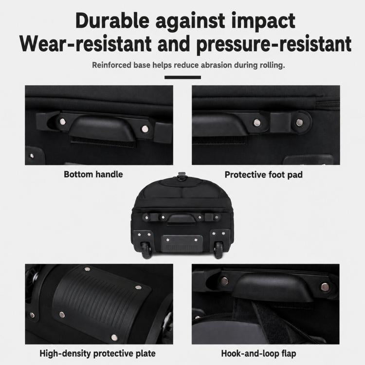 Zaino con ruote FUGUILAI da 18 pollici con lucchetto a combinazione, convertibile in zaino per laptop con ruote silenziose adatte a tutti i terreni., 8812   Black