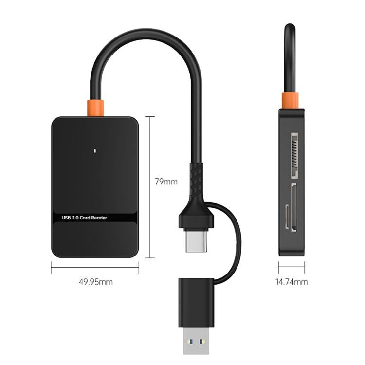 Lettore schede USB Type-C 3.0 6 in 1 SD TF CF MS