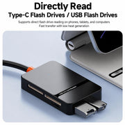 Lettore di schede USB/Type-C ad alta velocità 3.0 6 in 1 Lettore di schede SD/TF/CF/MS, ADS-326