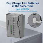Caricabatterie doppio per DJI Neo 2 YX, hub di ricarica rapida PD da 45 W con modalità di archiviazione., 2-channel