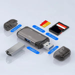 Lettore di schede ADS-329 USB / Type-C 3.0 5 in 1 per schede di memoria SD/TF e unità flash USB, ADS-329