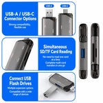 Lettore di schede ADS-329 USB / Type-C 3.0 5 in 1 per schede di memoria SD/TF e unità flash USB, ADS-329