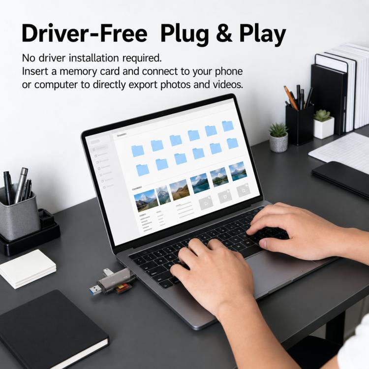Lettore di schede ADS-329 USB / Type-C 3.0 5 in 1 per schede di memoria SD/TF e unità flash USB, ADS-329