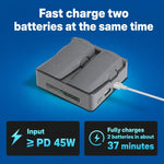 Per DJI Neo 2 YX PD Caricabatterie parallelo da 45 W, hub di ricarica rapida bidirezionale con modalità di conservazione della batteria, 2-Way Flat