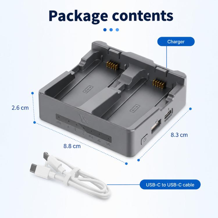 Per DJI Neo 2 YX PD Caricabatterie parallelo da 45 W, hub di ricarica rapida bidirezionale con modalità di conservazione della batteria, 2-Way Flat