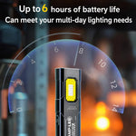 WS-D057 Torcia multifunzione COB ultra sottile ad alta luminosità per esterni, portatile, con clip magnetica, luce da lavoro a LED, WS-D057