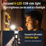 WS-D057 Torcia multifunzione COB ultra sottile ad alta luminosità per esterni, portatile, con clip magnetica, luce da lavoro a LED, WS-D057