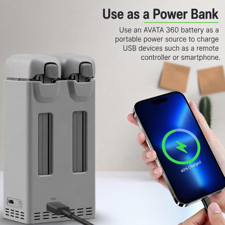 Per DJI Avata 360 YX PD Caricabatterie parallelo da 100 W Hub di ricarica rapida bidirezionale con modalità di conservazione della batteria, 2-Way