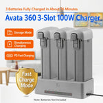 Caricabatterie parallelo PD da 100 W per DJI Avata 360 YX, hub di ricarica rapida a 3 vie con modalità di conservazione della batteria., 3-Way