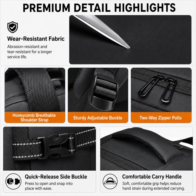 Zaino da lavoro da uomo WEIXIRE B929 per brevi viaggi, leggero e capiente, ideale per laptop.