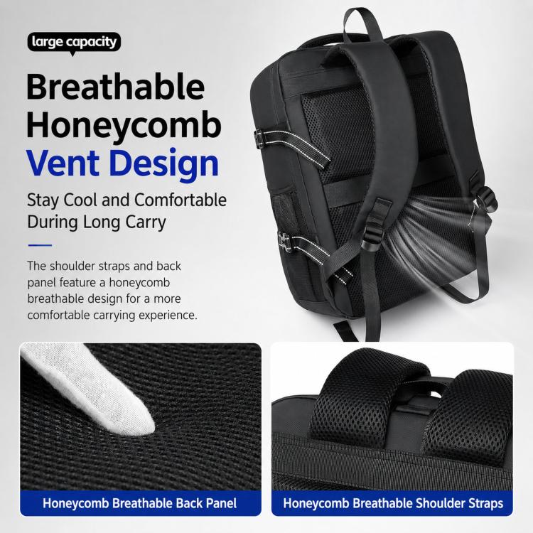 Zaino multifunzionale da viaggio WEIXIER B928 da uomo, capiente, impermeabile, in tessuto Oxford, ideale per laptop.