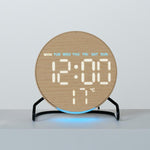 Elegante sveglia digitale a LED da scrivania o da comodino con luce ambientale inferiore, timer per il conto alla rovescia, data e temperatura.